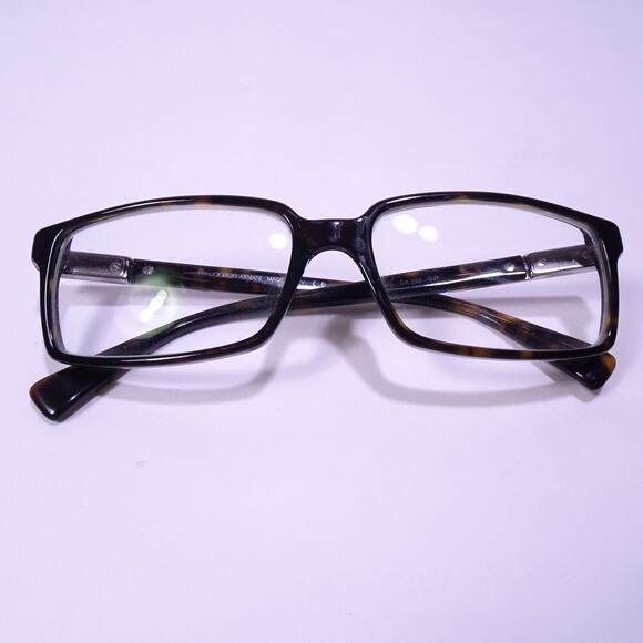 Giorgio Armani Glasses Men's Glasses GA 585 Shiny Dark Havana Ruthenium - Picture 1 of 11